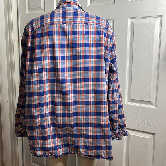 LL Bean Traditional Fit Blue & Red Plaid Button-Up Shirt XXL Reg Cotton 285277 - Picture 3 of 5